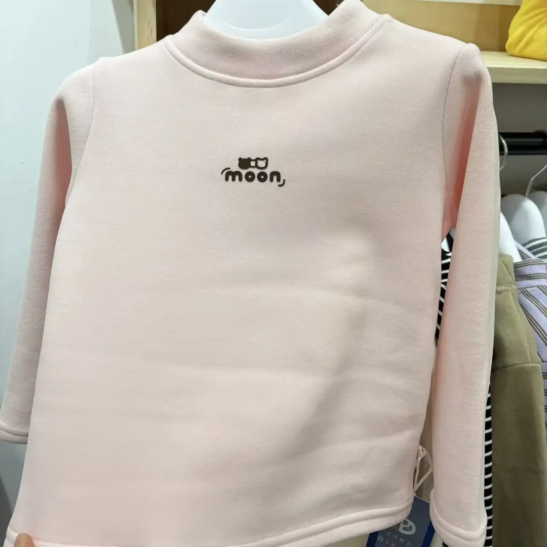 女童冬季新款纯色半高领休闲打底衫保暖衣