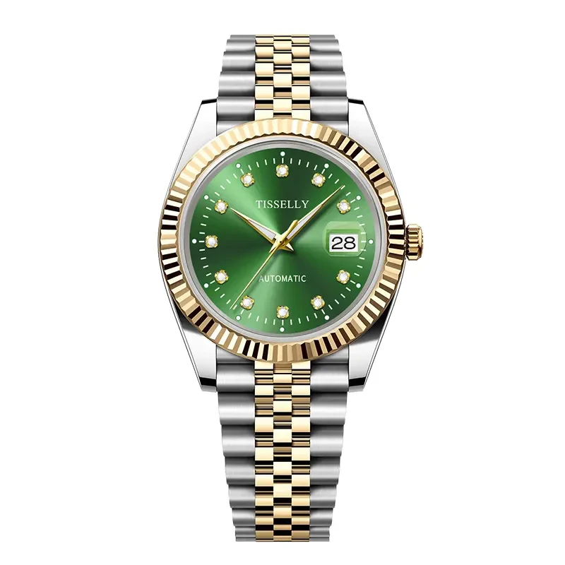 【澳门撤柜】TISSELIY/蒂西尼绿晶伯爵奢华男士腕表-TIS5008男表