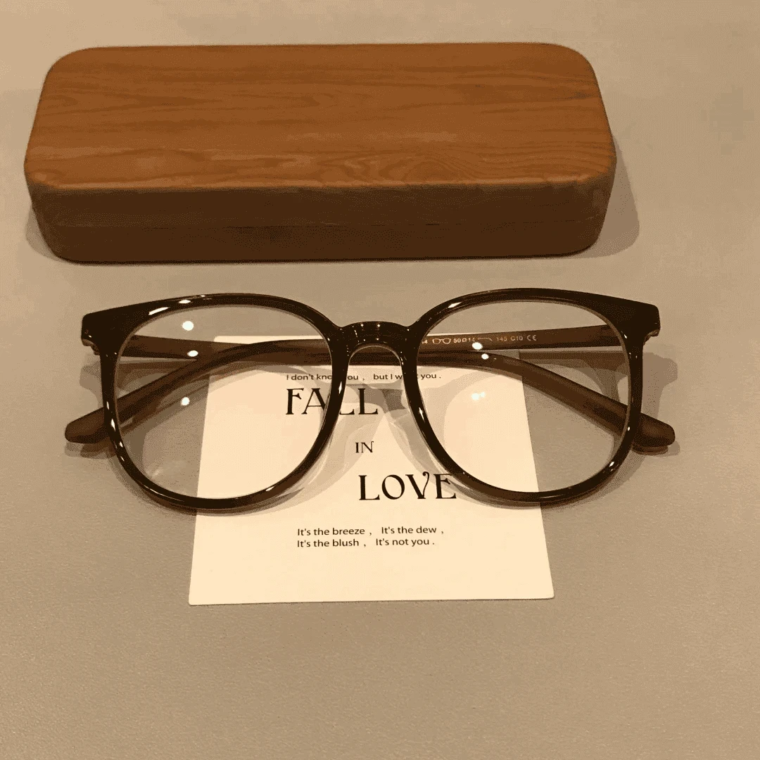 栗子茶！温柔小众复古圆框可配度数近视眼镜素颜百搭防蓝光镜黑框