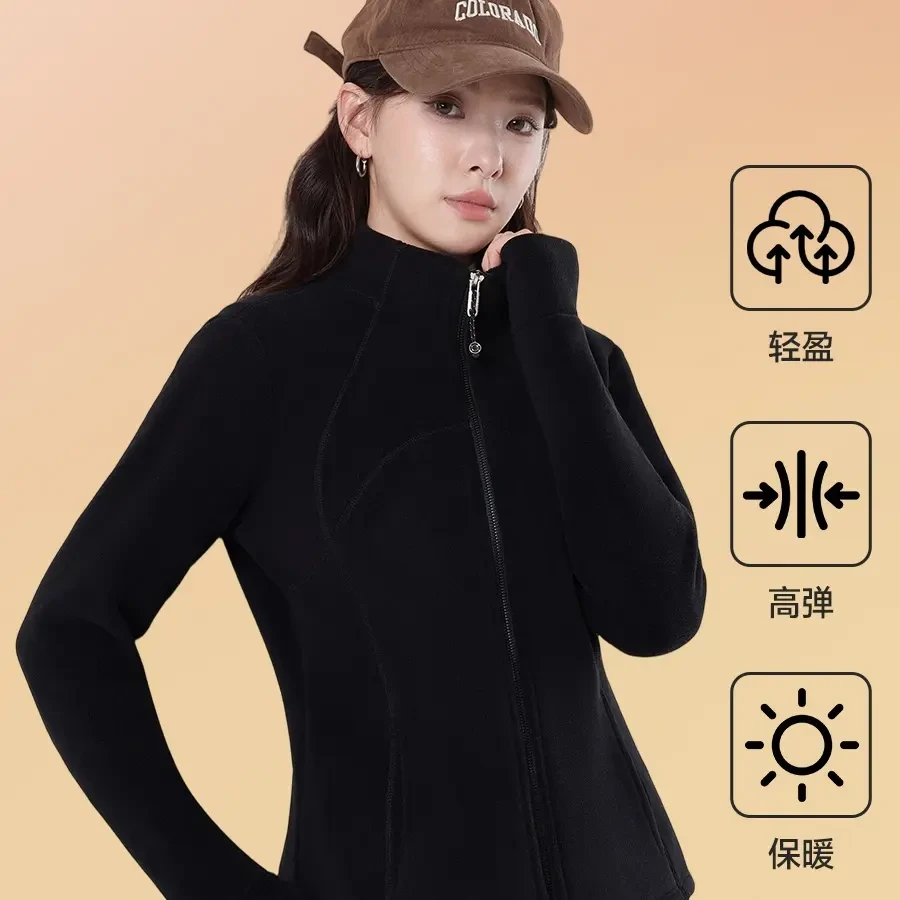 1313短款拉链保暖极简风冬季奥粒绒立领卫衣上衣加绒秋冬