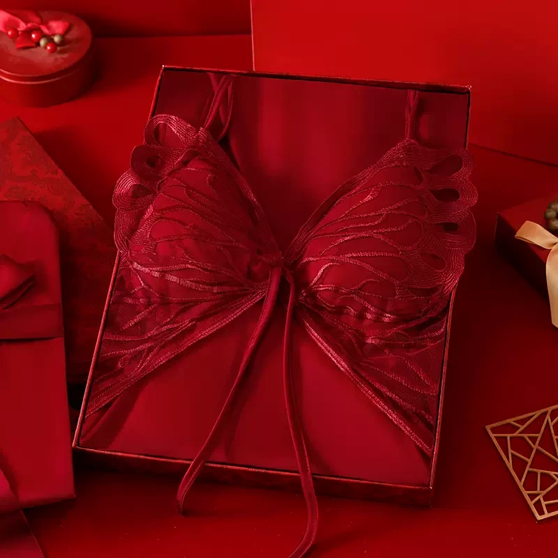 红色睡衣性感吊带睡裙高级冰丝晨袍女新娘结婚睡袍本命年新婚礼盒