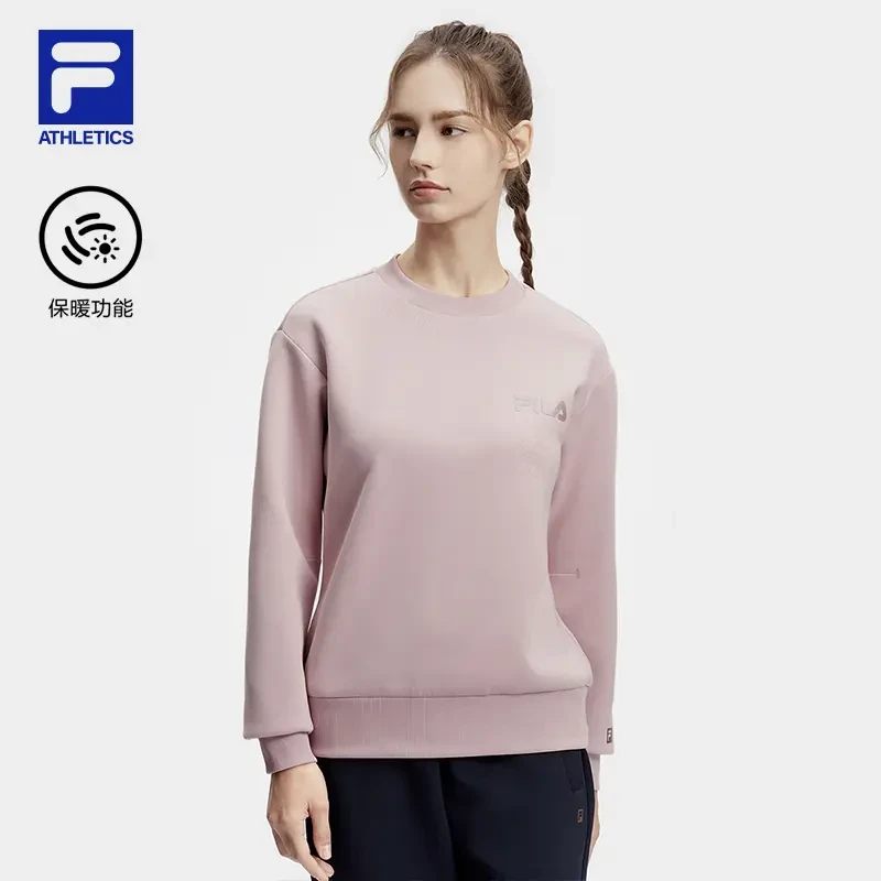 【吸光发热空气层】FILA/斐乐女装早春休闲运动针织卫衣A11W411209F