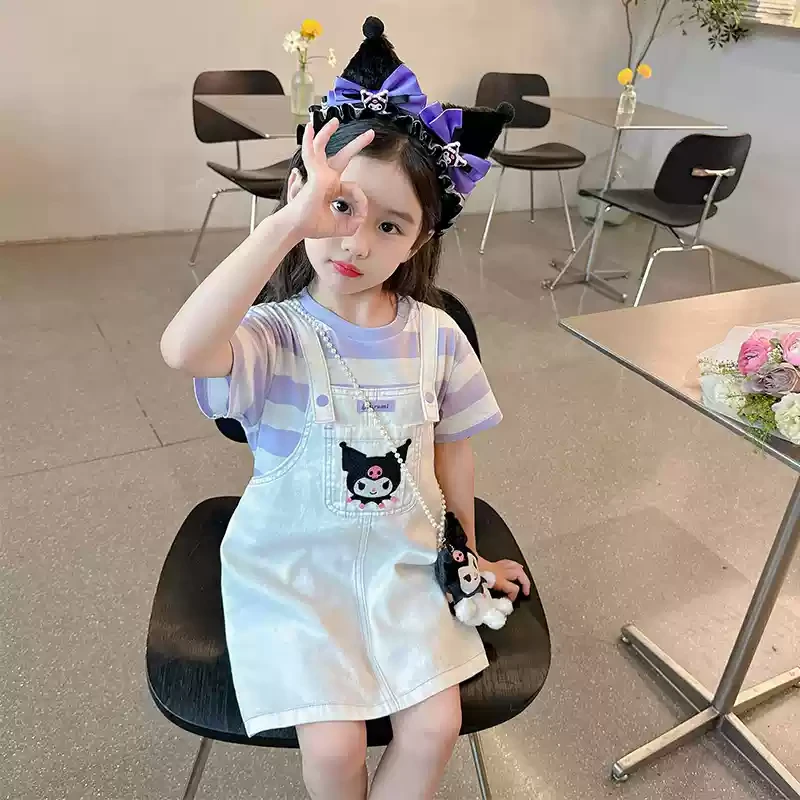 女童连衣裙夏季2025新款儿童背带裙纯棉洋气宝宝夏装库洛米公主裙