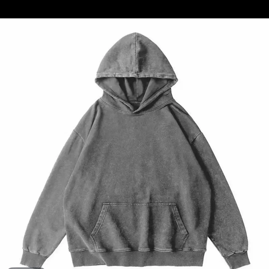 420g重磅纯棉水洗做旧炒雪花连帽卫衣美式青少年宽松长袖女款