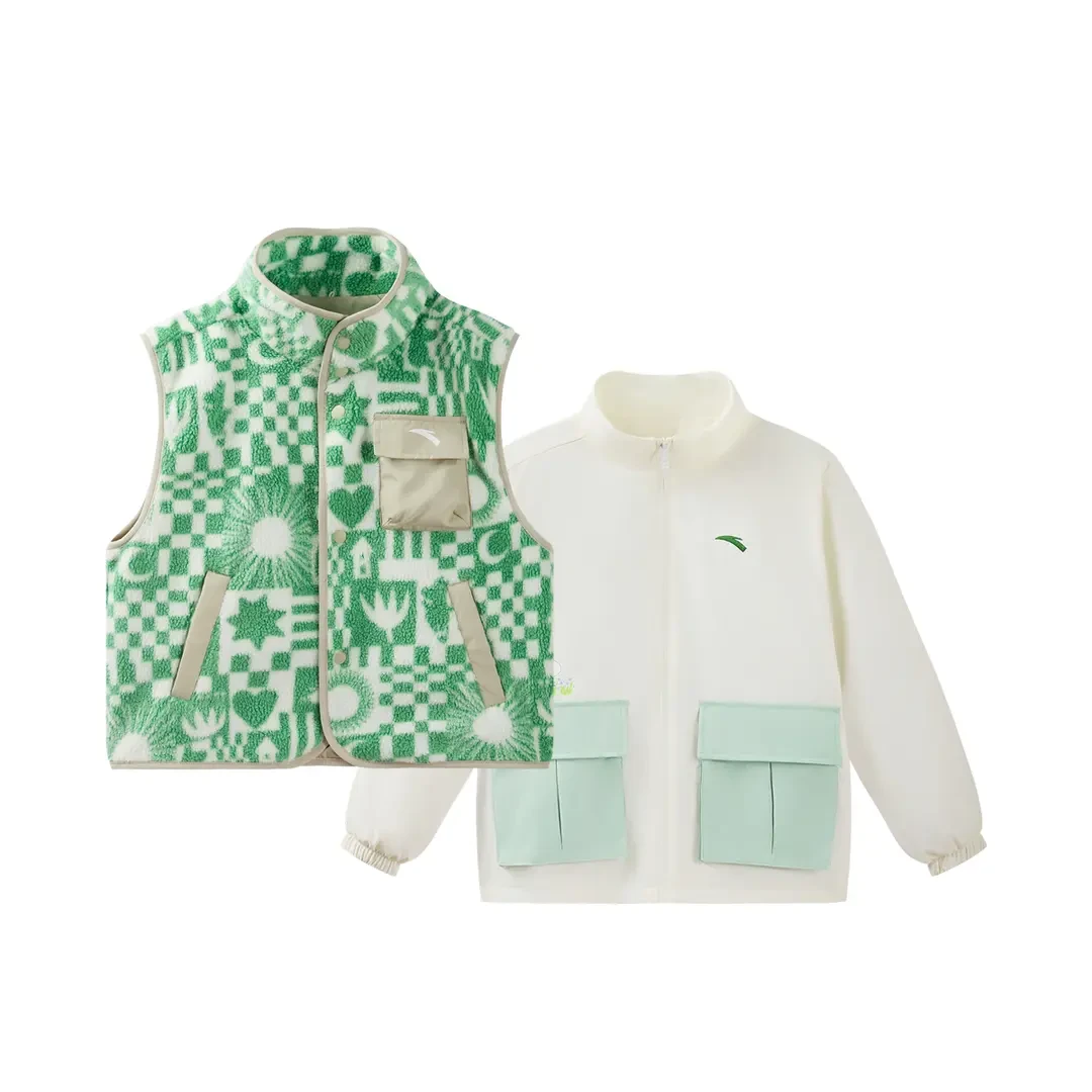 【女童专享价】安踏儿童女大童潮流系列保暖两件套上衣362518608