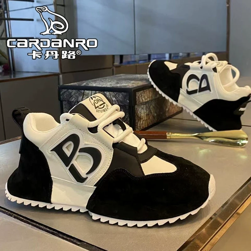 意大利Cardanro/卡丹路男鞋秋季阿甘跑步运动鞋黑色包底老爹潮鞋