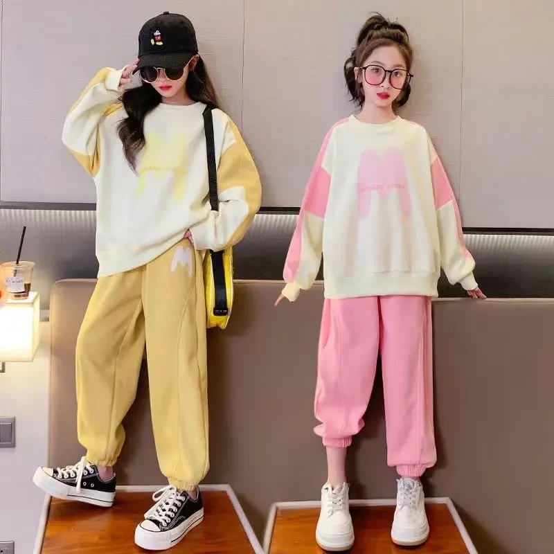 女童运动套装春装新款2025儿童休闲服韩版中大童春秋装两件套洋气