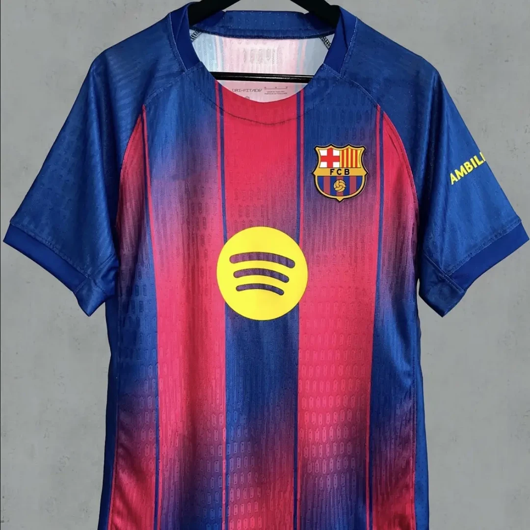 25/26赛季（超A级球员版）巴萨主场短袖足球服速干运动服