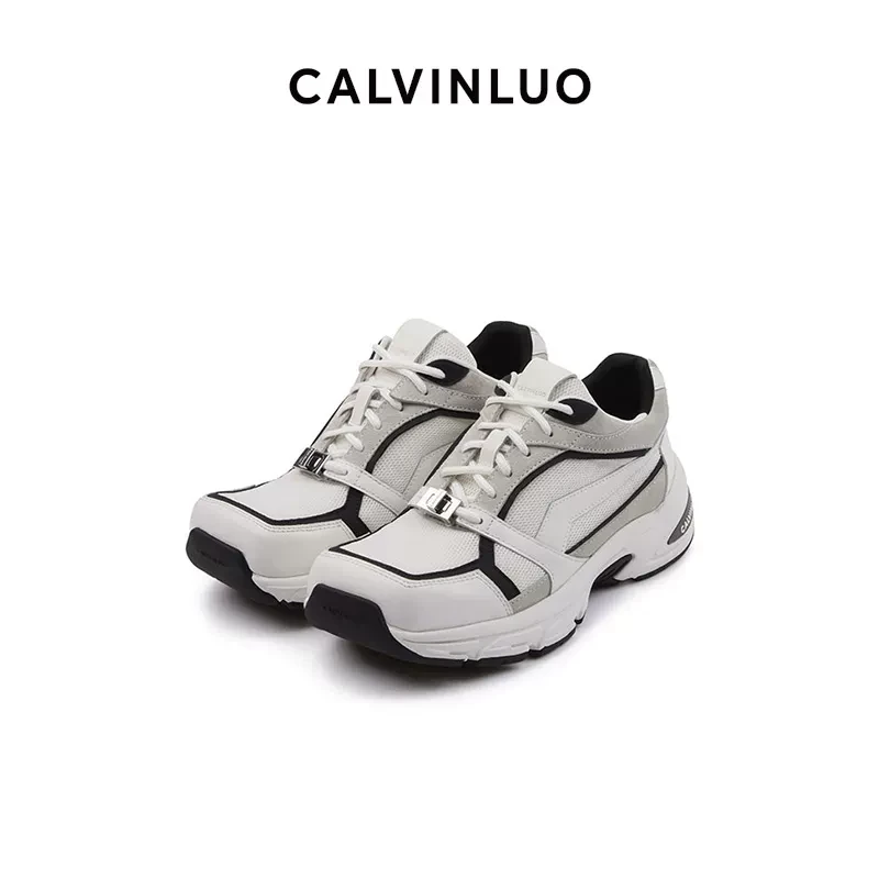 CALVINLUO 方头拼色老爹鞋 明星同款运动鞋