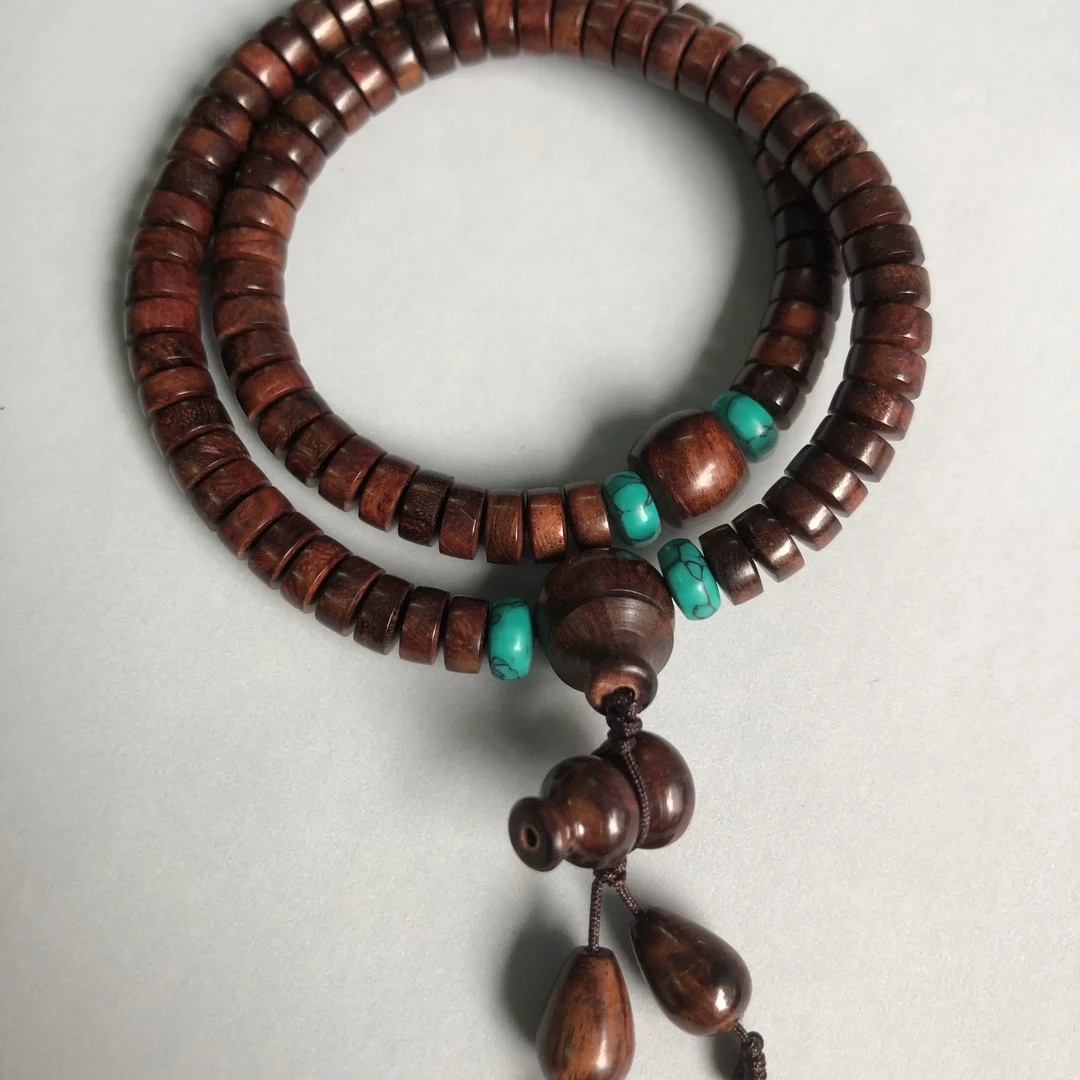 黄花梨男士多圈手串文玩念珠可盘玩