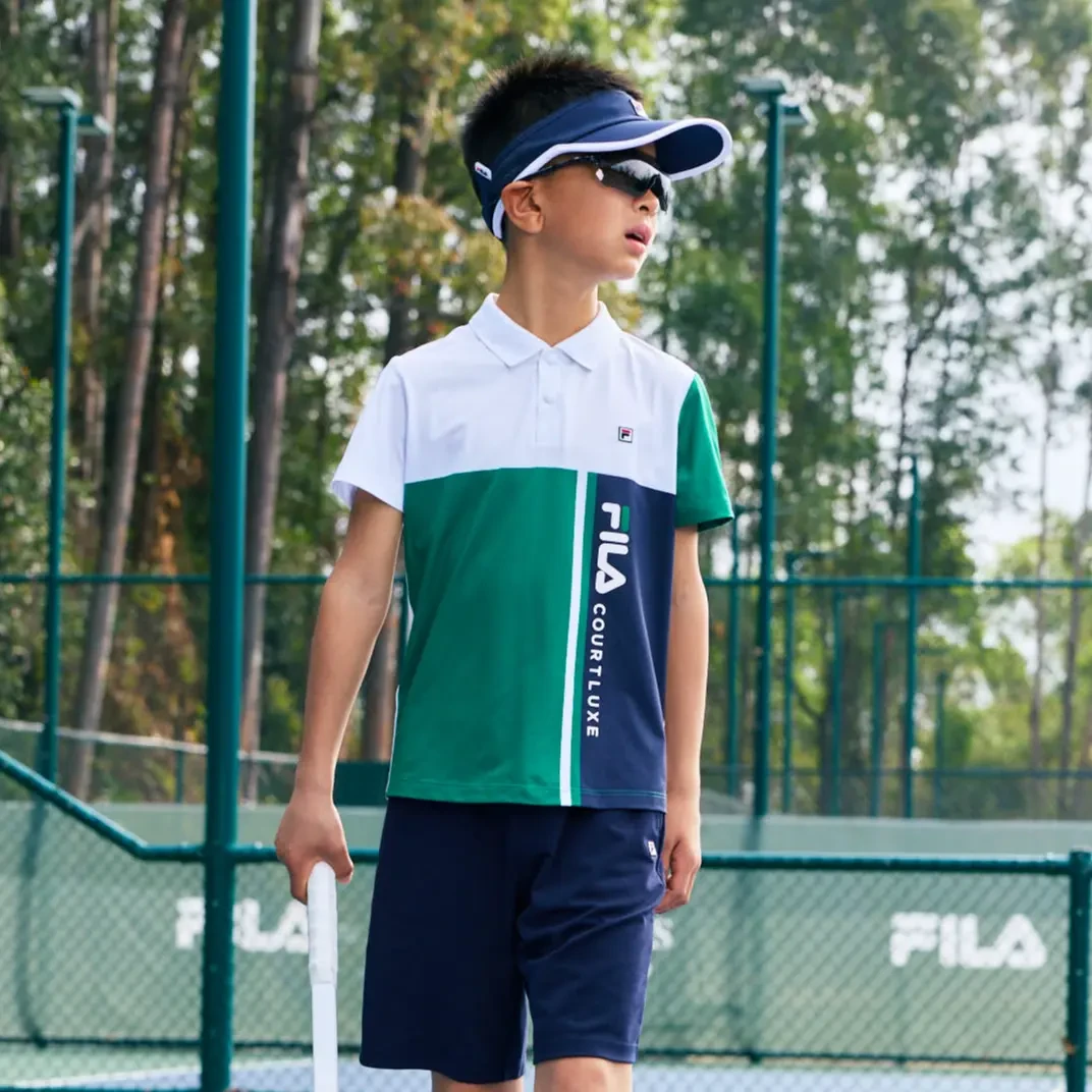 Fila/斐乐儿童短袖POLO衫夏新款大童休闲运动男童上衣K12B523123F