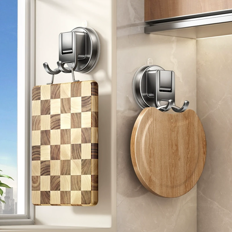 吸盘菜板放置架挂钩厨房免打孔强力承重多功能置物架勺铲子收纳架