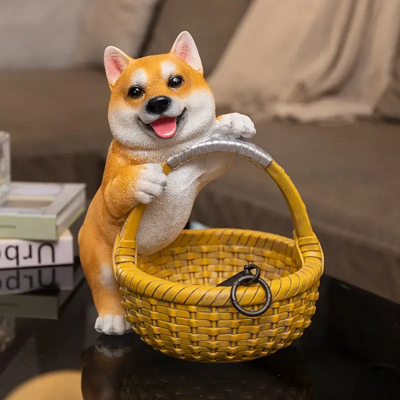 可爱茶几柴犬动物钥匙收纳摆件创意个性手工摆设乔迁新居礼品