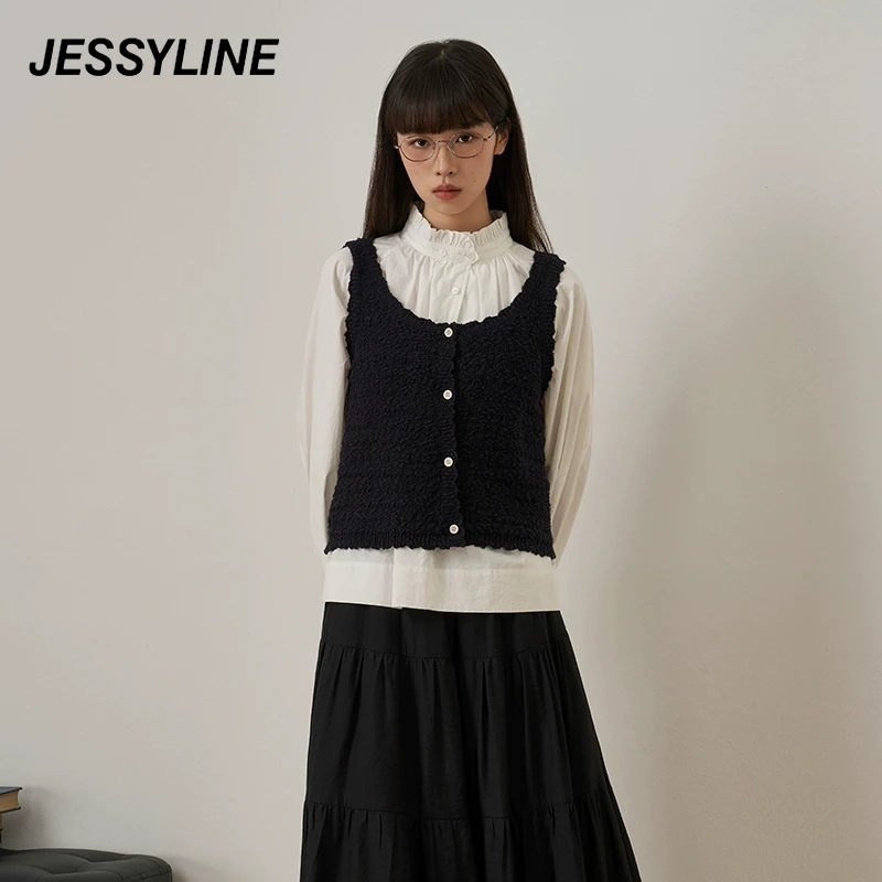 jessyline2025早春新款 杰茜莱百搭短款背心马夹女 432204409
