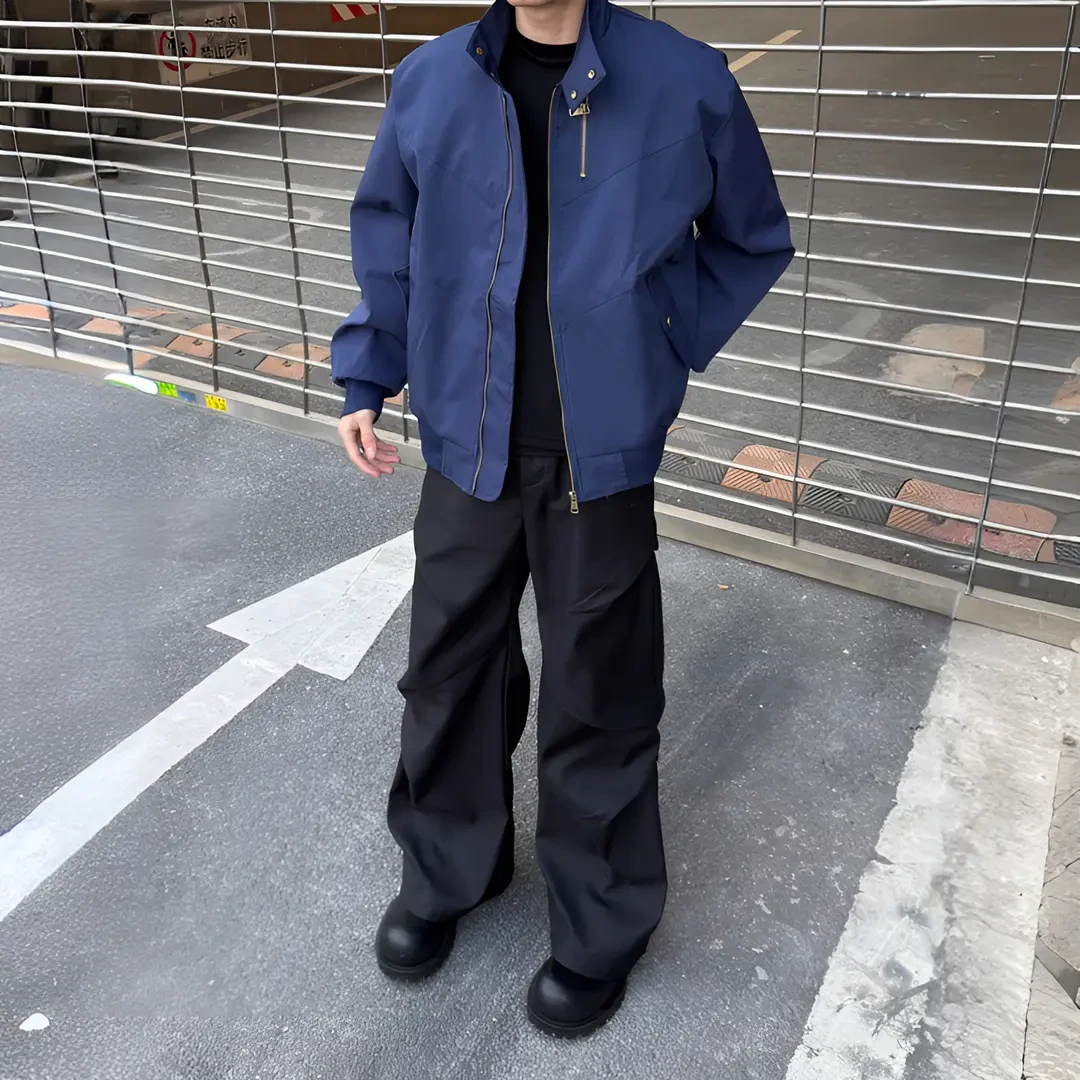 美式街头结构飞行夹克cleanfit结构刺绣立领男女外套潮春秋运动