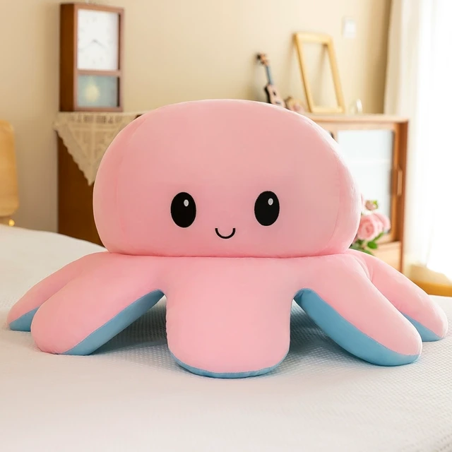 可爱翻转双面小章鱼 毛绒玩具玩偶娃娃翻面章鱼 变脸生气开心章鱼