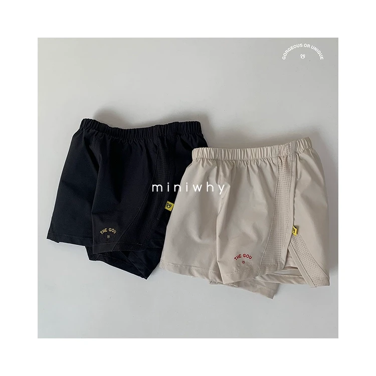miniwhy韩国童装代购"清凉透气侧开叉速干短裤 舒适百搭新gou25夏