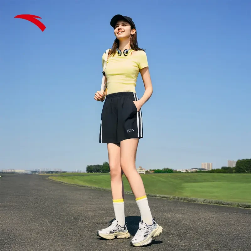 安踏冰肤休闲短裤女款爆款2025夏季新款显瘦休闲跑步短裤百搭裤子