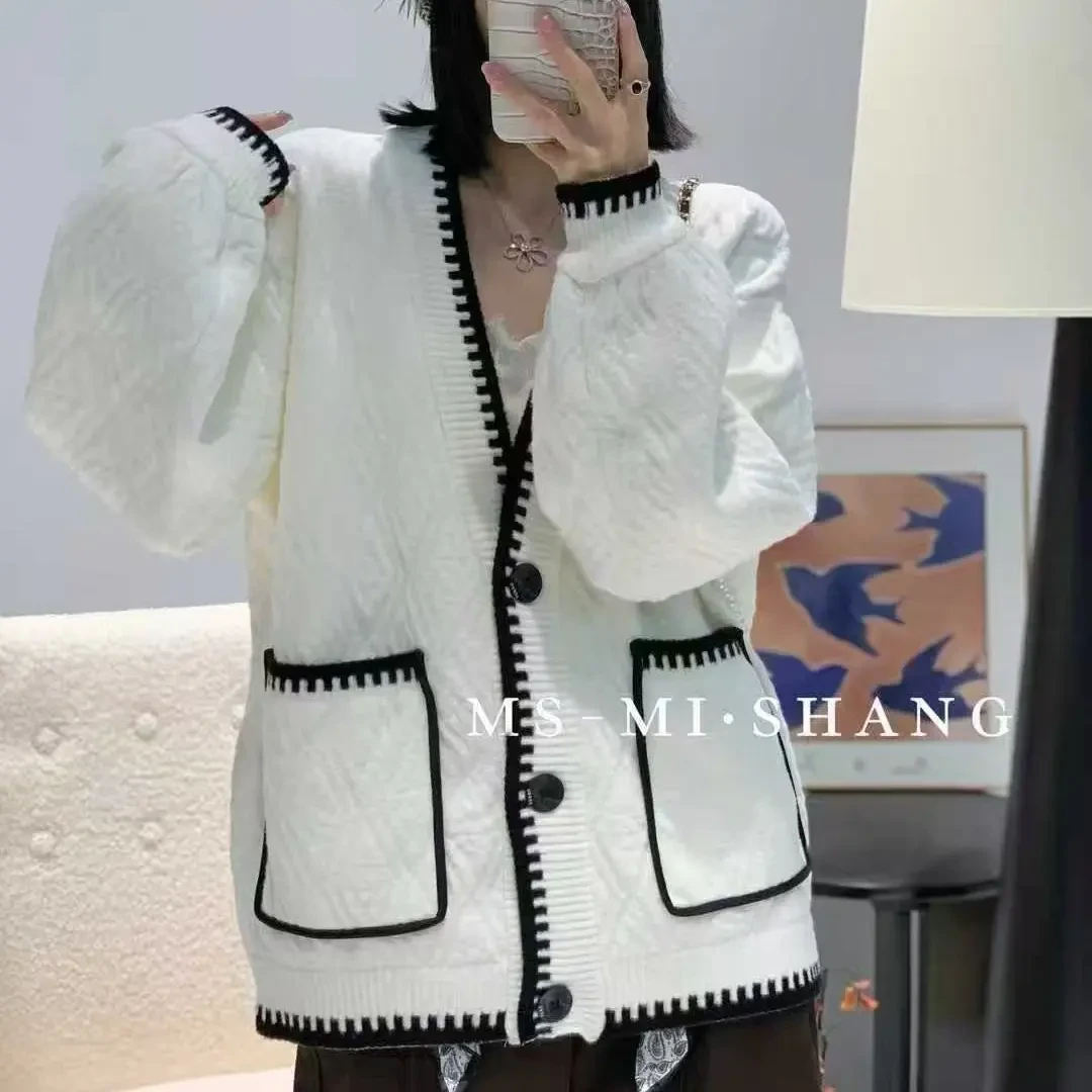 秋季新款通勤风撞色双面呢毛呢大衣女