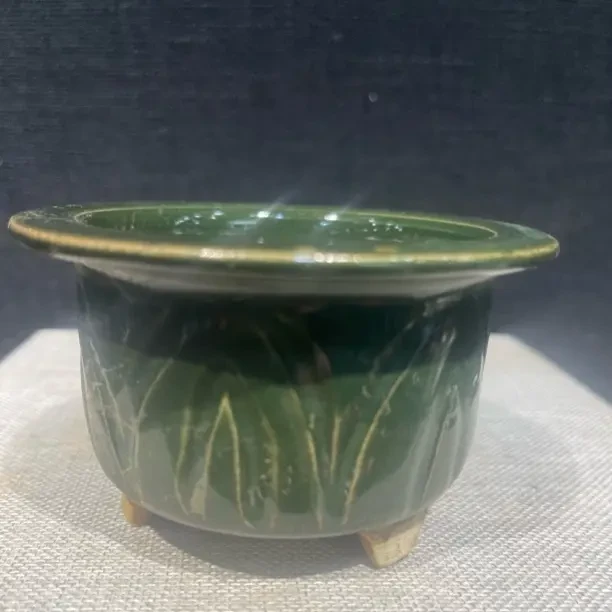 新中式透气带底座陶瓷花盆室内家用绿植盆景盆