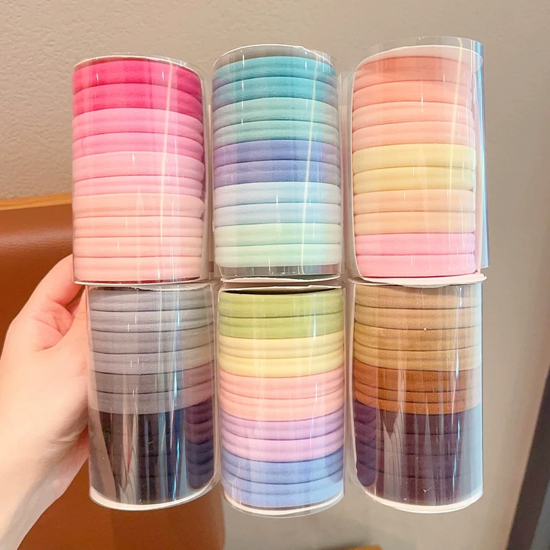 女童彩色皮筋高弹力宝宝头绳耐用不伤发小学生扎马尾发绳儿童发圈