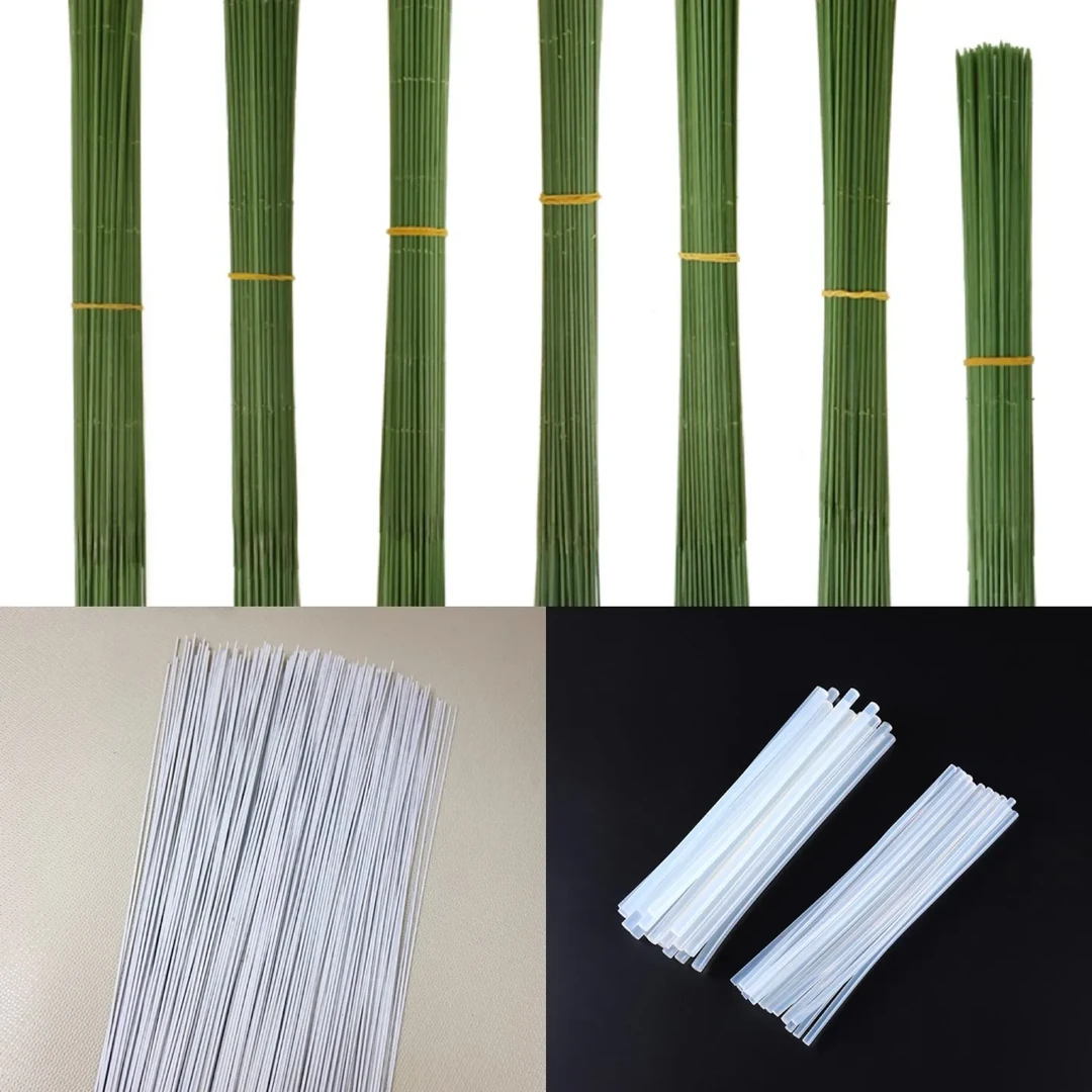 【铁丝套装】2号花杆花艺包胶铁丝手工diy胶棒编织配件毛线花钩织