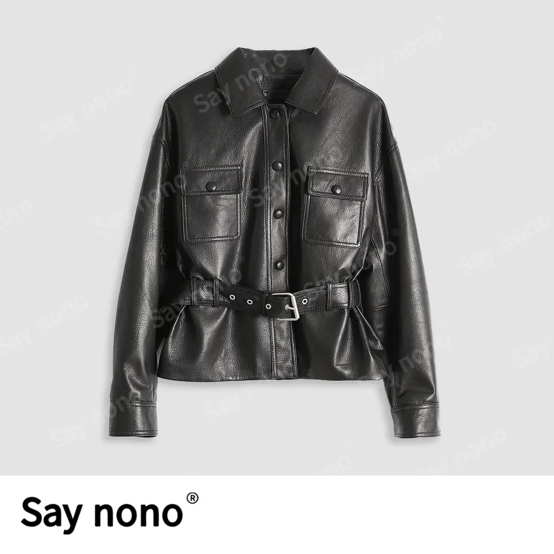 2025时尚直播高端春季海宁皮衣外套油蜡肌理蛋白皮衣短款外套2529