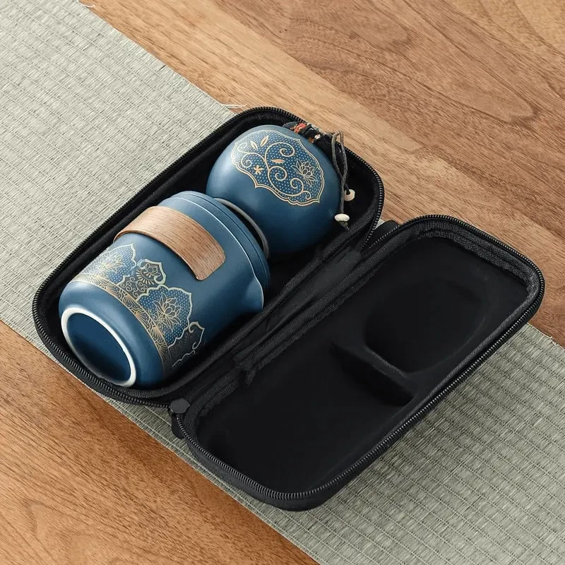 便携旅行茶具套装户外泡茶包陶瓷一壶三杯携带式茶具快客杯组T069