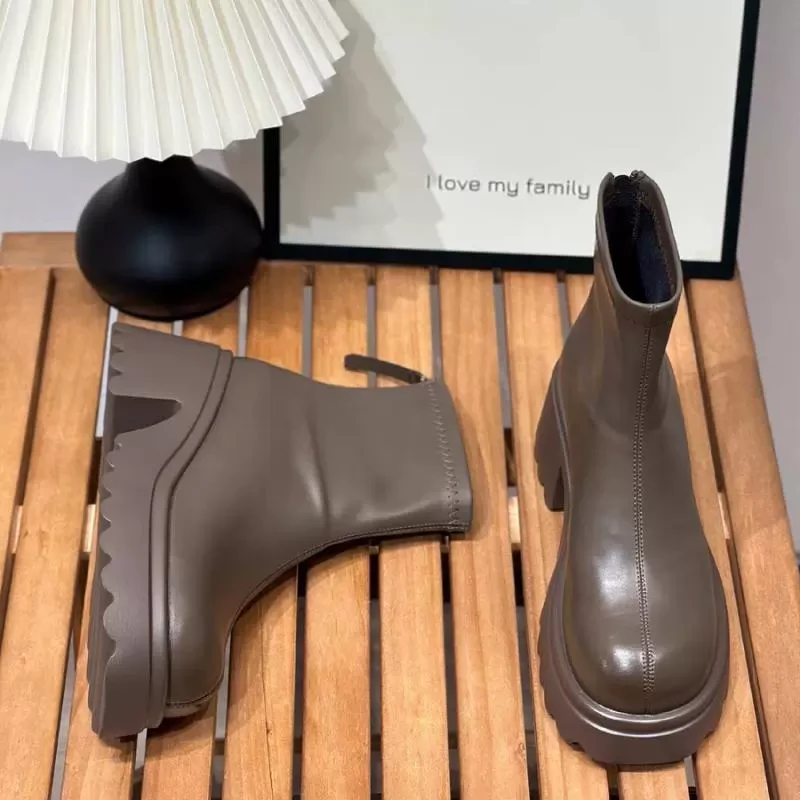 专柜288～巨轻软 厚底增高7cm短靴女小个子瘦瘦靴女6502-2A35H9