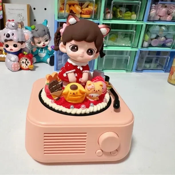 DIY奶油胶可爱高音质蓝牙唱片旋转音箱潮玩创意礼物新款