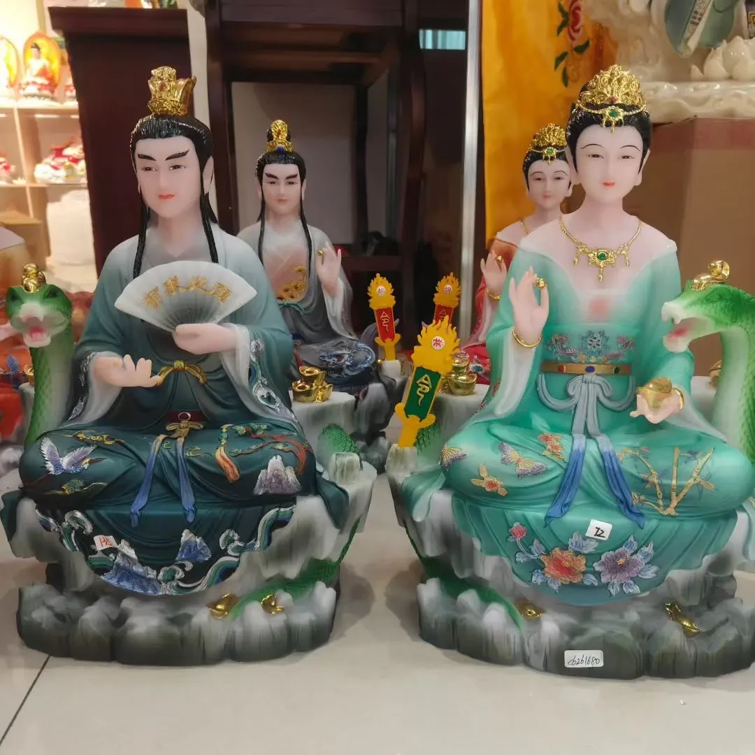 12寸合成汉白玉空心神像家用供奉摆件