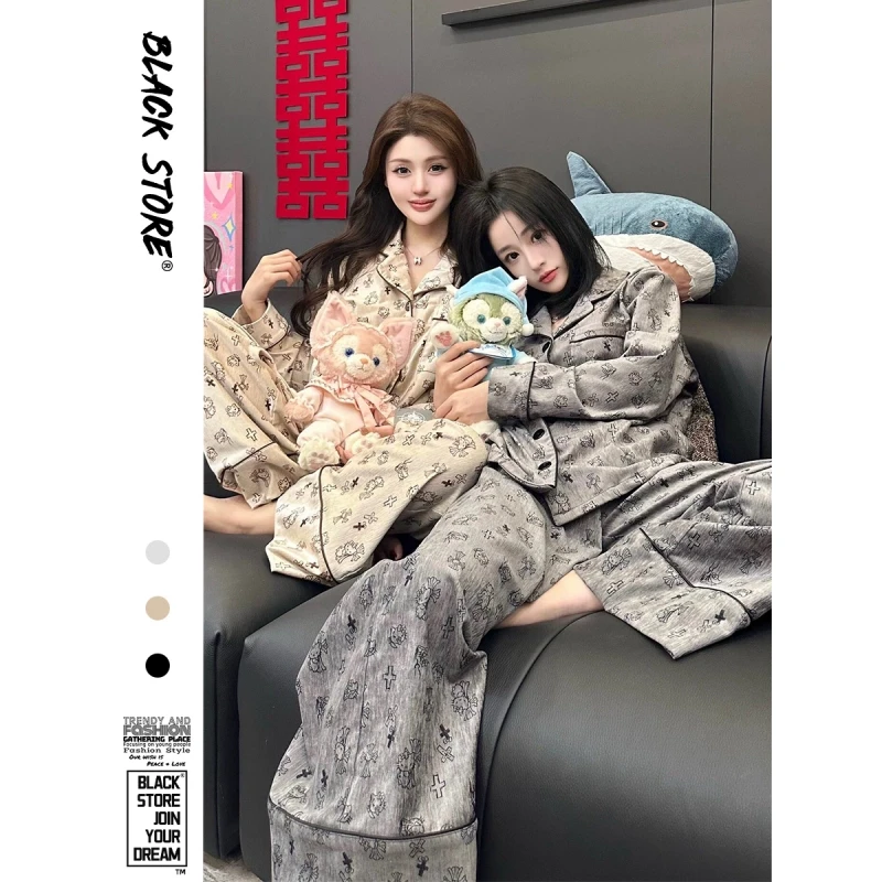 韩版女士Kitty凯蒂猫德绒睡衣女春秋季高级气质情侣款家居服套装