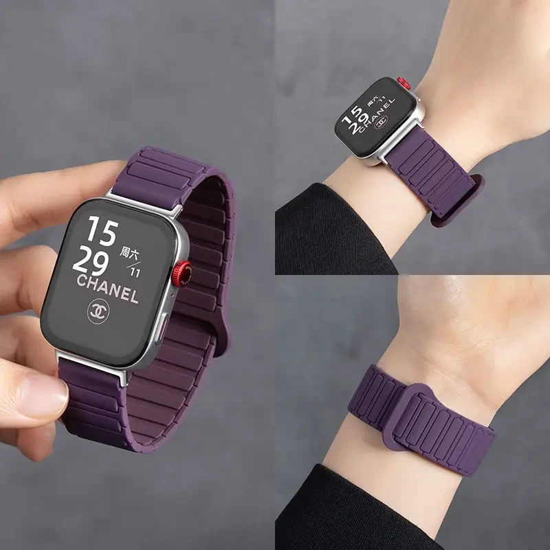 适用华为pro手表专用女款硅胶磁吸3applewatchs10表带