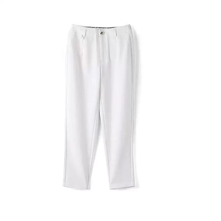 44828【纳系列】白色通勤休闲裤7724216604