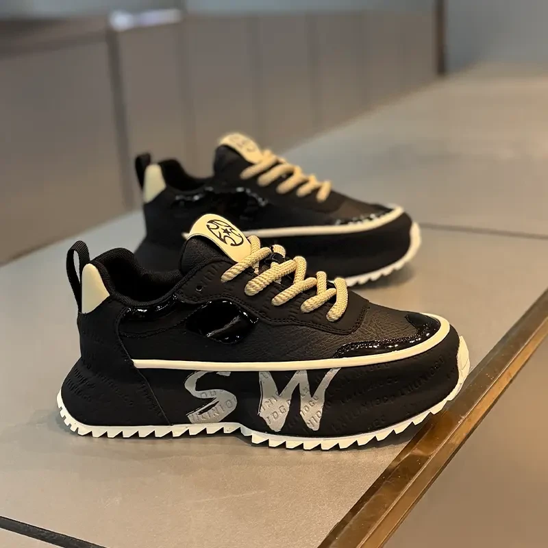 美式干净感痞帅男鞋厚底老爹鞋2025夏季时尚百搭轻便阿甘休闲鞋