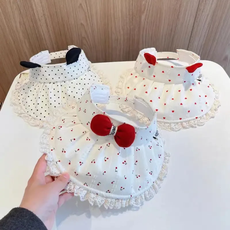 婴幼儿遮阳空顶帽女宝宝户外公主防晒棉布出游女童大帽檐太阳帽韩