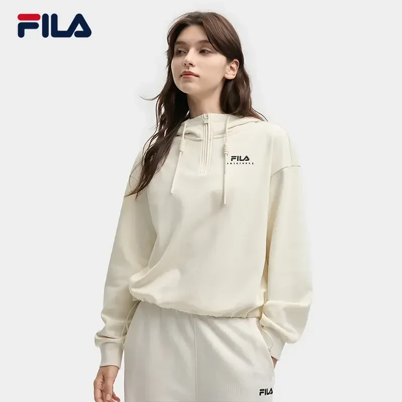 Fila/斐乐女款秋季【都市运动风】琥珀流光舒适连帽卫衣秋冬穿搭