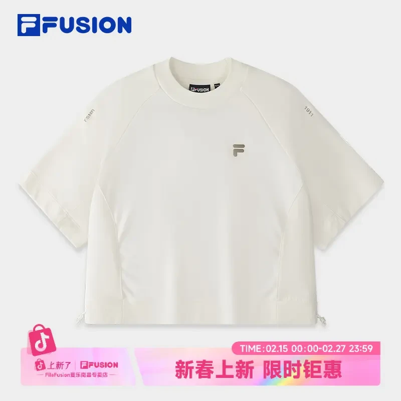 FILA斐乐正品女装夏季宽松百搭运动休闲透气针织短袖衫舒服穿搭