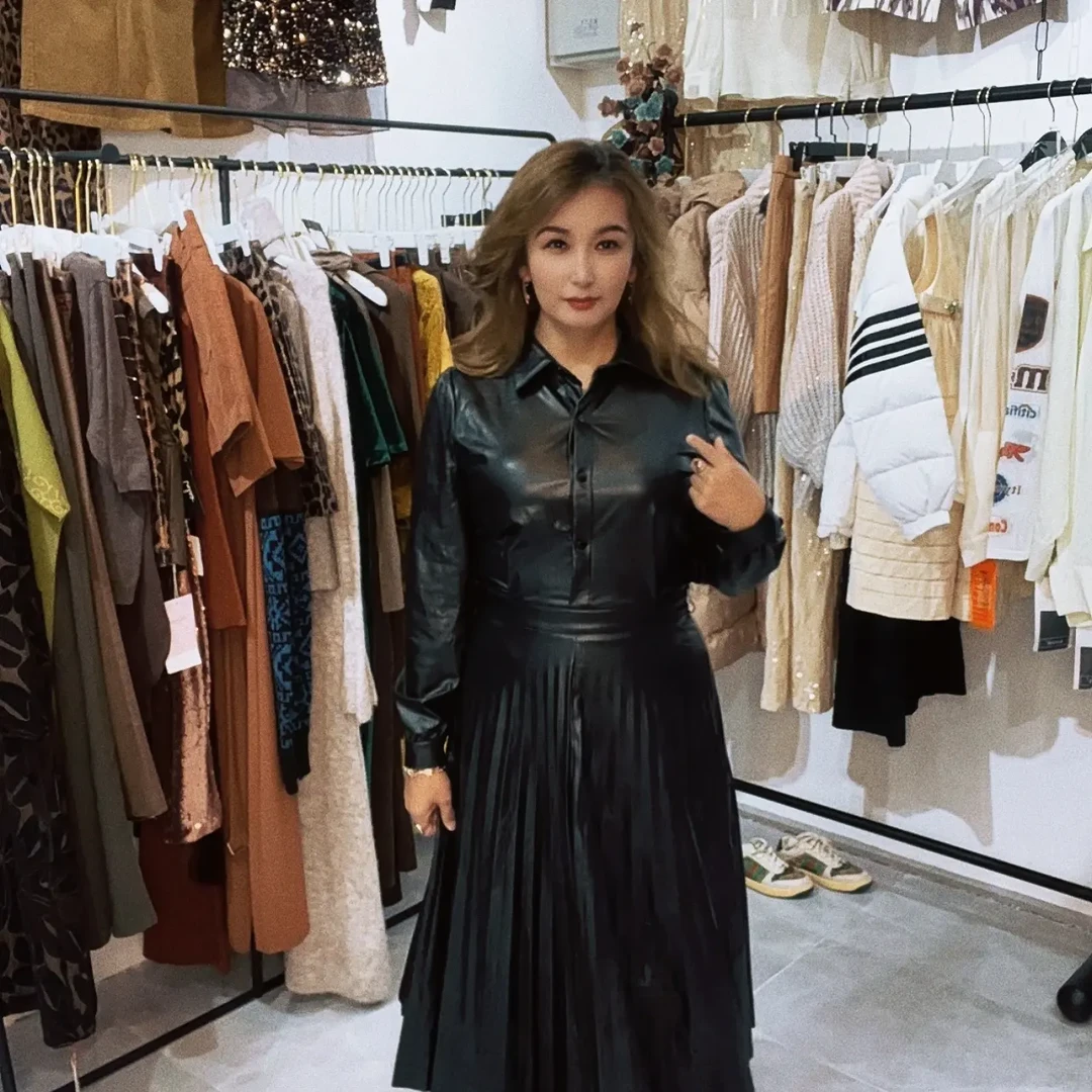 雅痞风格春款时尚气质羊皮革皮衣