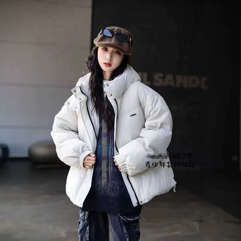 899612 青少年新款刺绣字母连帽中长款外套