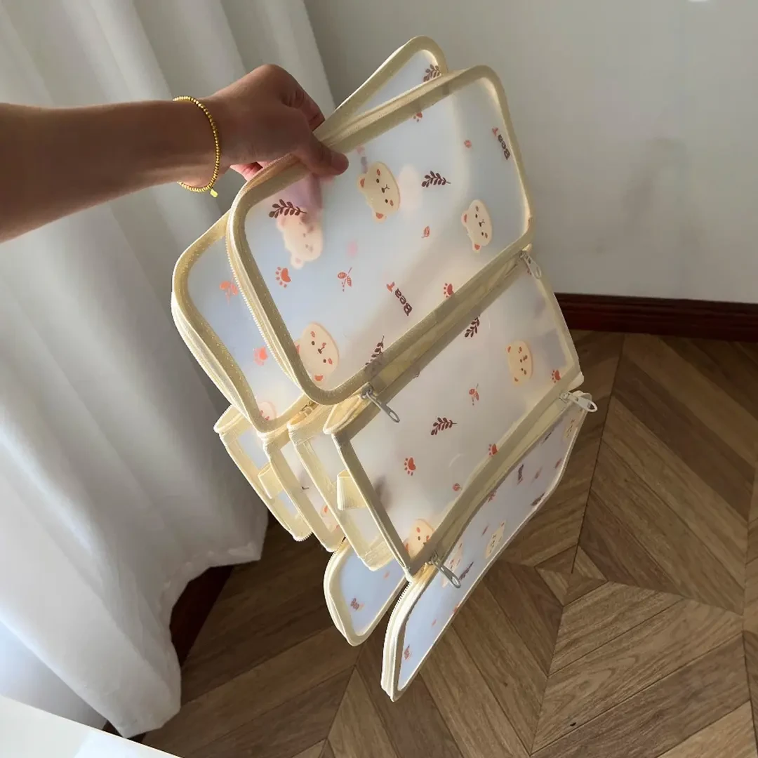 小熊衣服收纳箱折叠透明大容量超大收纳筐家用塑料整理箱加厚耐用