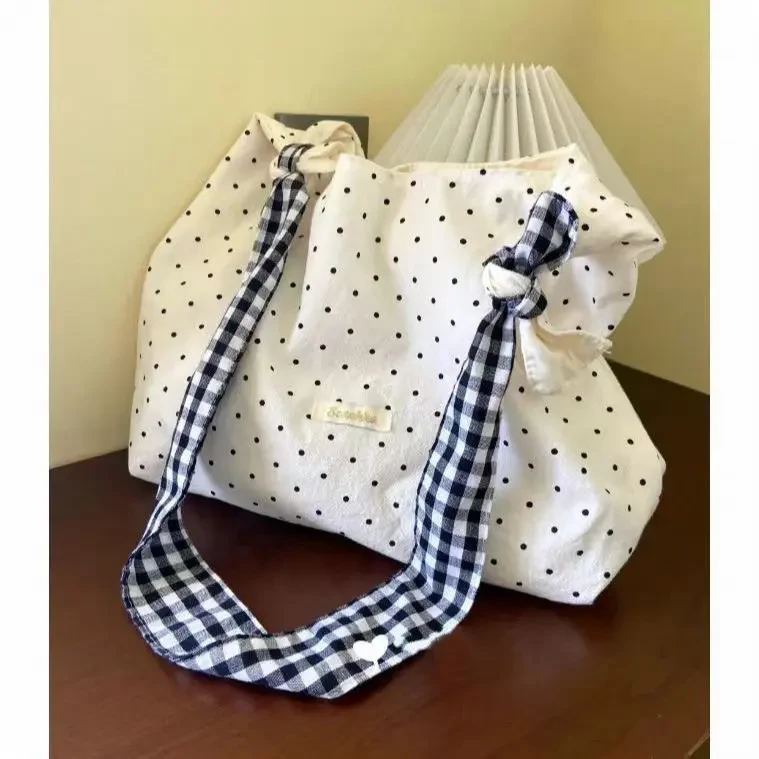 2025夏新款韩系慵懒通勤帆布包大容量单肩托特包女百搭时尚高级感