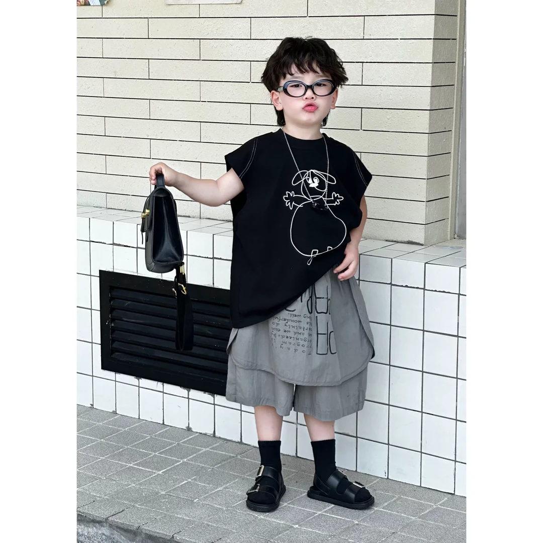 【现货】kb7331&7332｜夏季儿童韩版 可可爱爱的卡通涂鸦背心裤子！