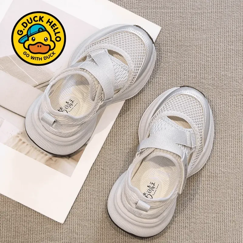 小黄鸭儿童运动凉鞋夏季2025新款爆款儿童包女童鞋女孩网面休闲鞋