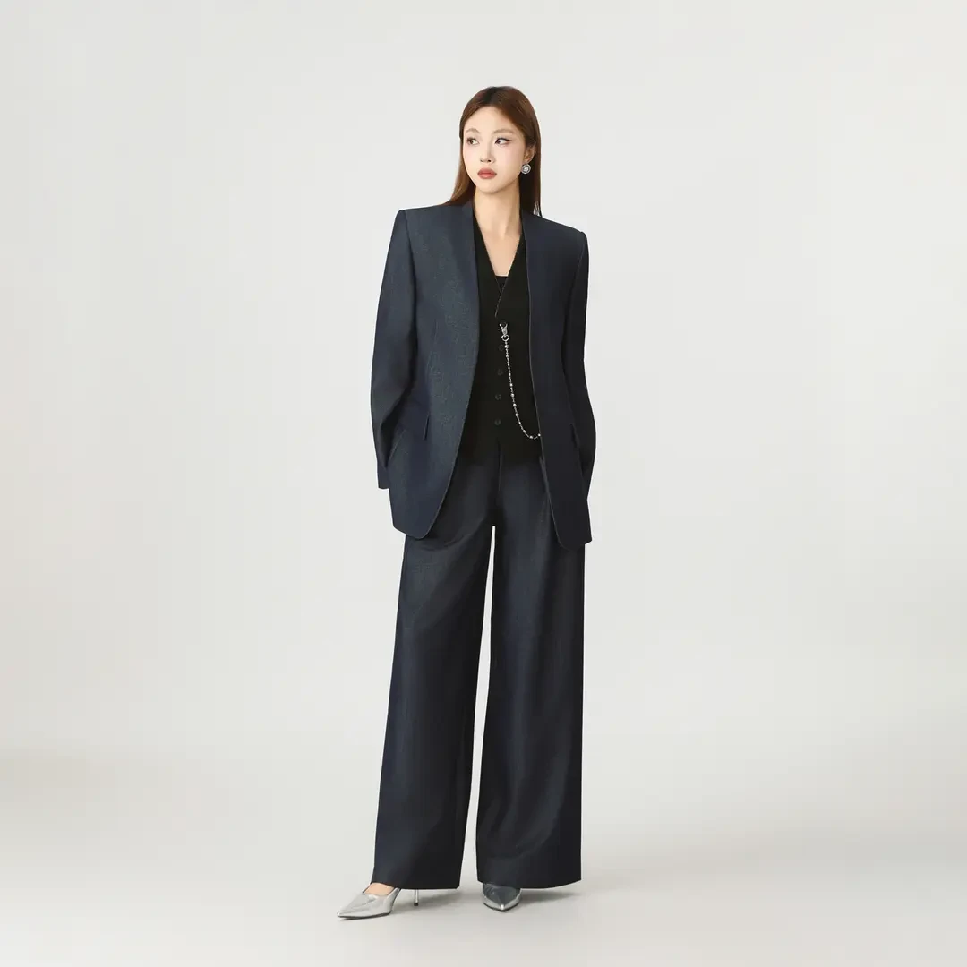 AMASS/阿玛施新款高智职场西装上衣雅丹风简约百搭西服女540064