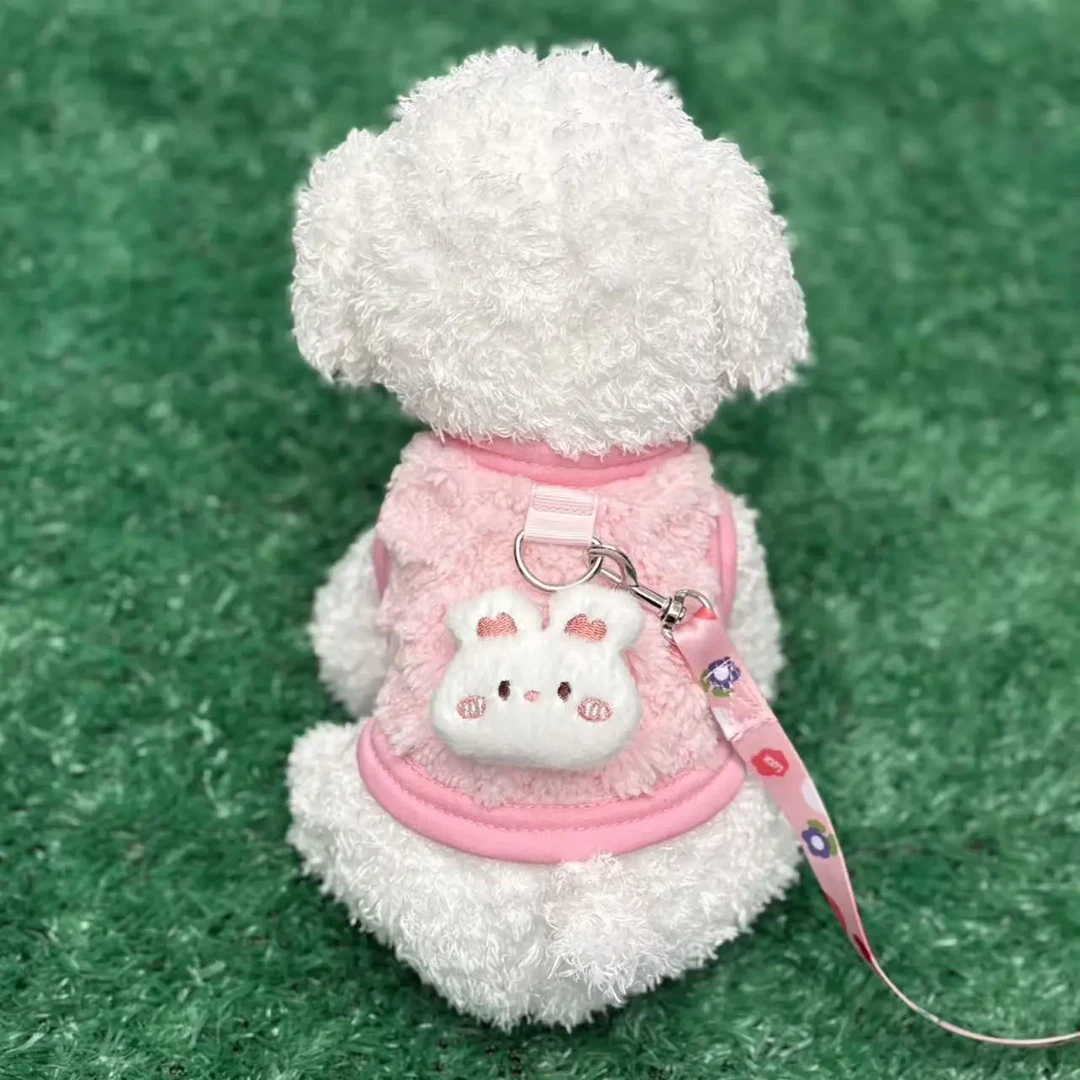 奶猫奶狗衣服幼犬幼猫加绒背心冬季保暖泰迪蓝猫可牵引防掉毛