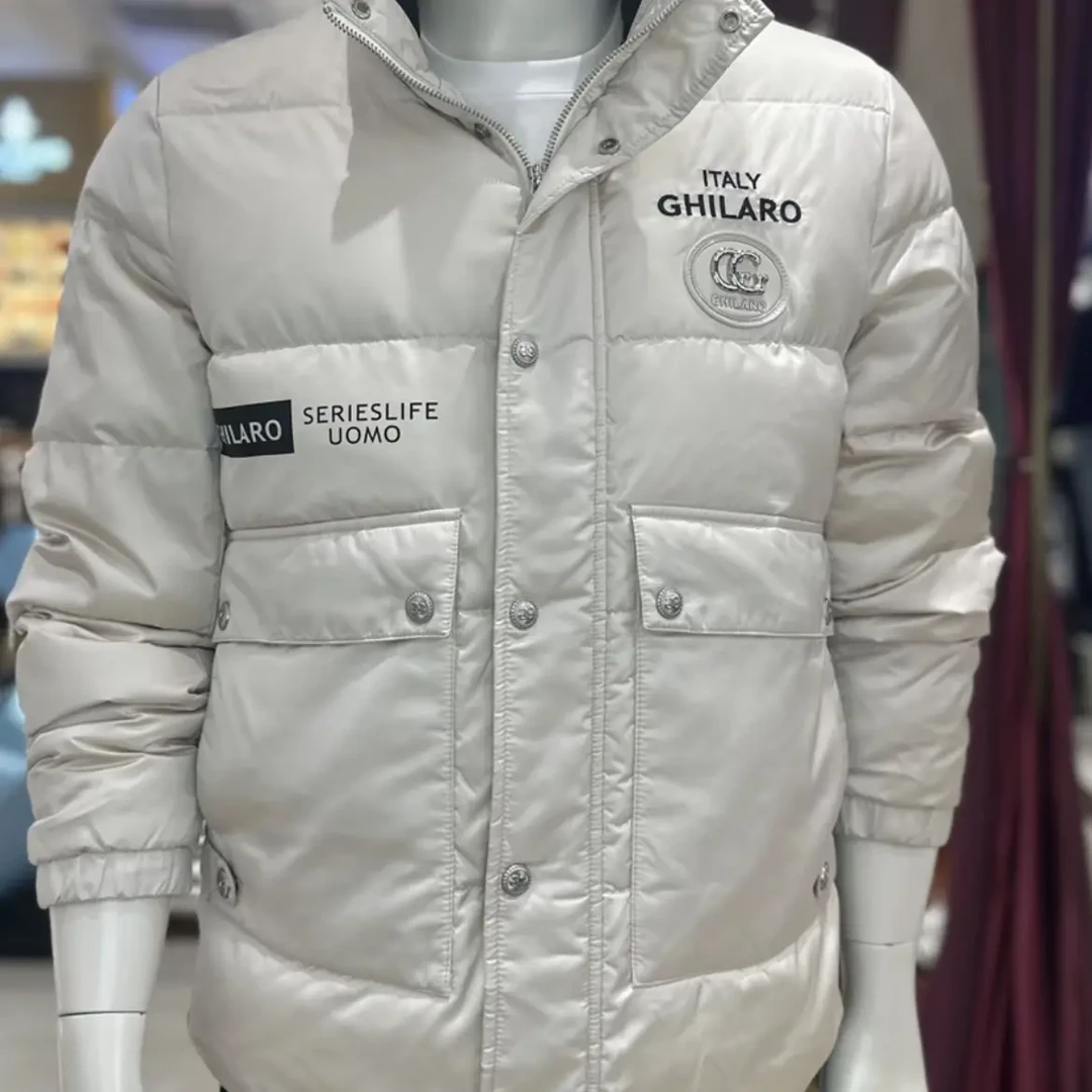 男士冬季休闲轻奢百搭立领加厚鸭绒保暖羽绒服外套