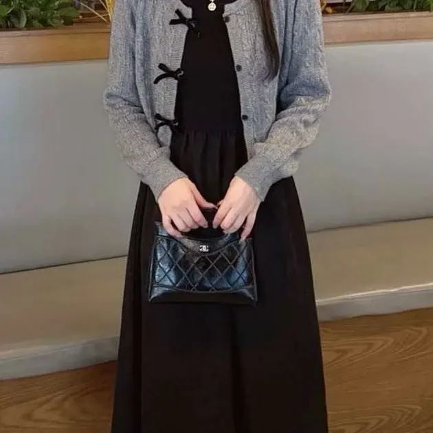 衣凡2559开衫搭配长裙秋冬新款气质连衣裙