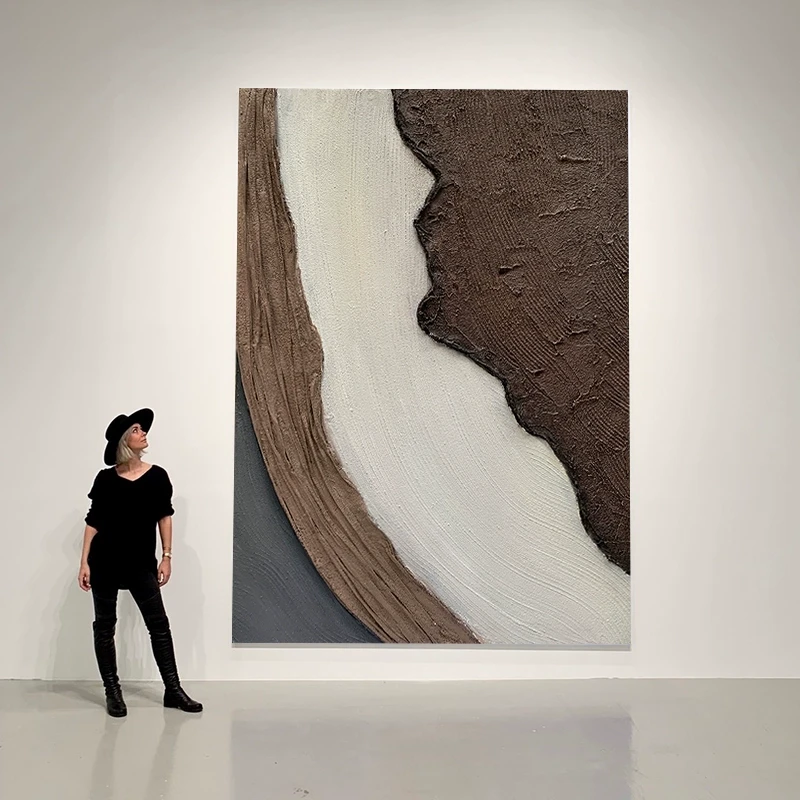 大芬油画村手绘油画玄关走廊客厅装饰画抽象立体肌理画《海与岛》