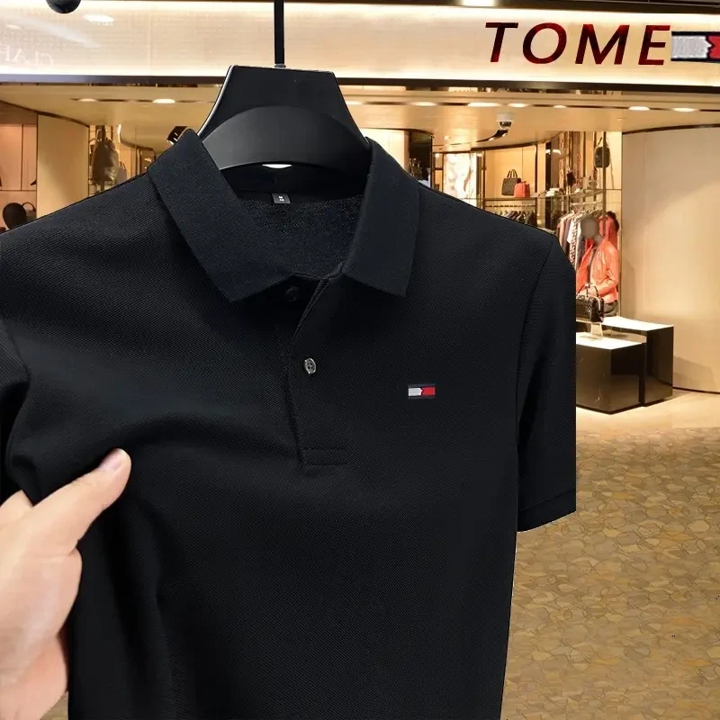 【海外撤柜】汤米希凯利男士纯棉短袖POLO衫免烫抗皱百搭纯色上衣男